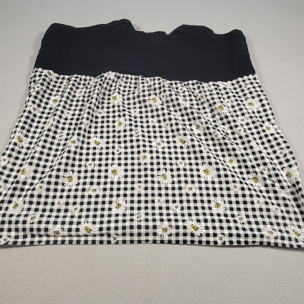 Torrid Sleeveless T-Shirt Gingham Daisy Print Size 1 Women's Loose Fit Boho Top - Picture 5 of 7